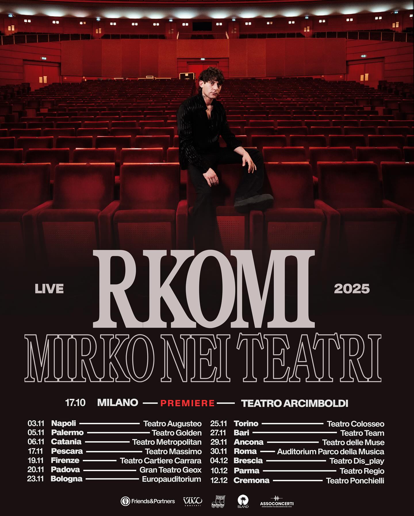Rkomi Mirko Nei Teatri Tour Poster 2025